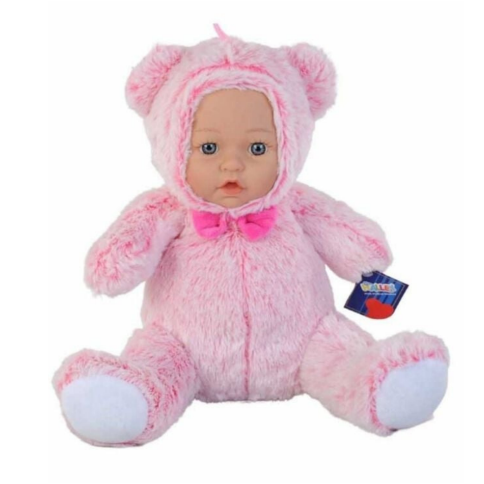 Halley Sevimli Gerçek Bebek Yüzlü Pembe Ayı 30 Cm