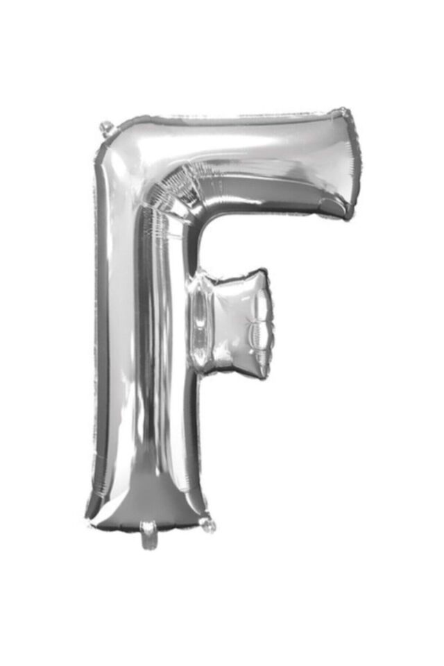 F Harf Folyo Balon Gümüş Silver 100 Cm, Doğum Günü, Yaşgünü, Parti, Özel Gün, Sürpriz, Hediye