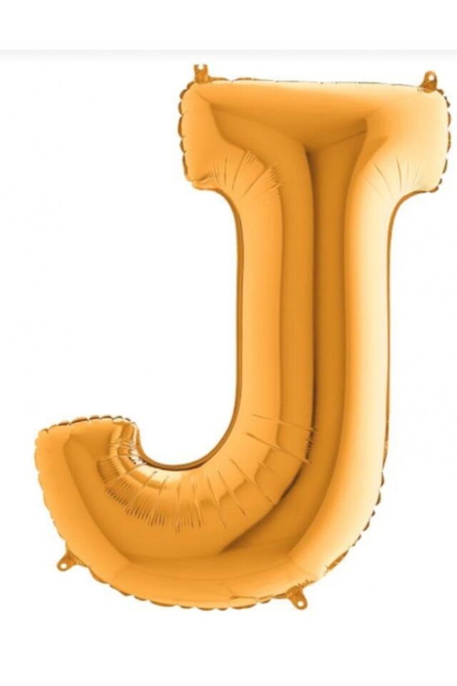 J Harf Folyo Balon Altın Gold 100 Cm, Doğum Günü, Yaş Günü, Parti, Özel Gün, Sürpriz, Hediye