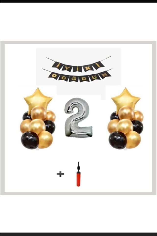 2 Yaş - Gümüş Silver Folyo Balon Parti Seti