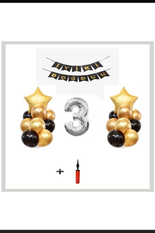 - Gümüş Silver Folyo Balon Parti Seti + Balon Pompası Hediye!!-- Skradaparti178 3yaş