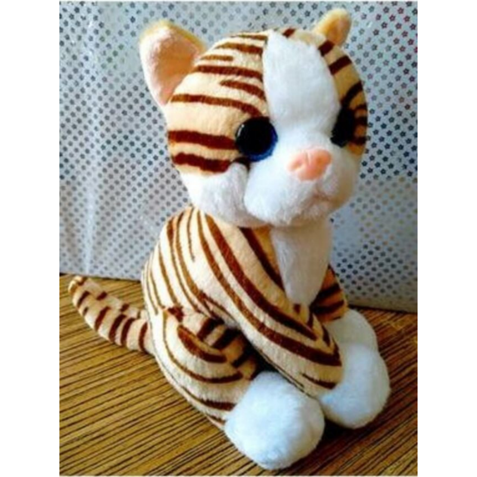 Sevimli Arkadaşım Sesli Miyavlayan Tekir Kedi 28 Cm / Doğum Günü Hediyesi