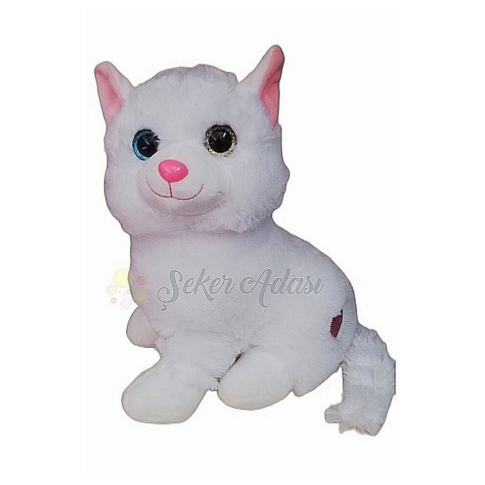 Kar Beyaz Peluş Kedi 28 Cm--skradapelus47