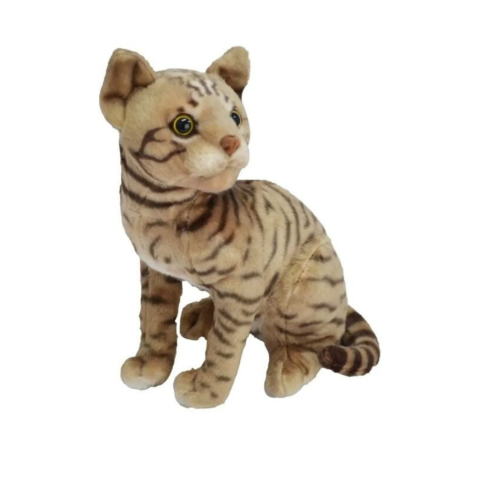 MİYAVLAYAN Oturan Gerçek Görünümlü Peluş Tekir Kedi 27 Cm 62441