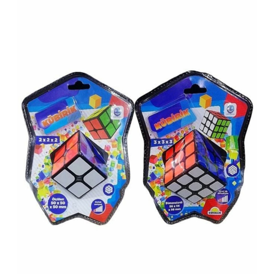 Kaliteli Kübik Küp 3x3 Ve 2x2 Rubik 2'li Akıl Ve Zeka Küpü Oyun-öğretici Çözüm Kitapçığı Hediyeli